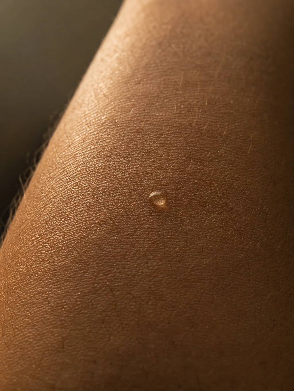 Close-up of healthy skin texture showing natural moisture sheen